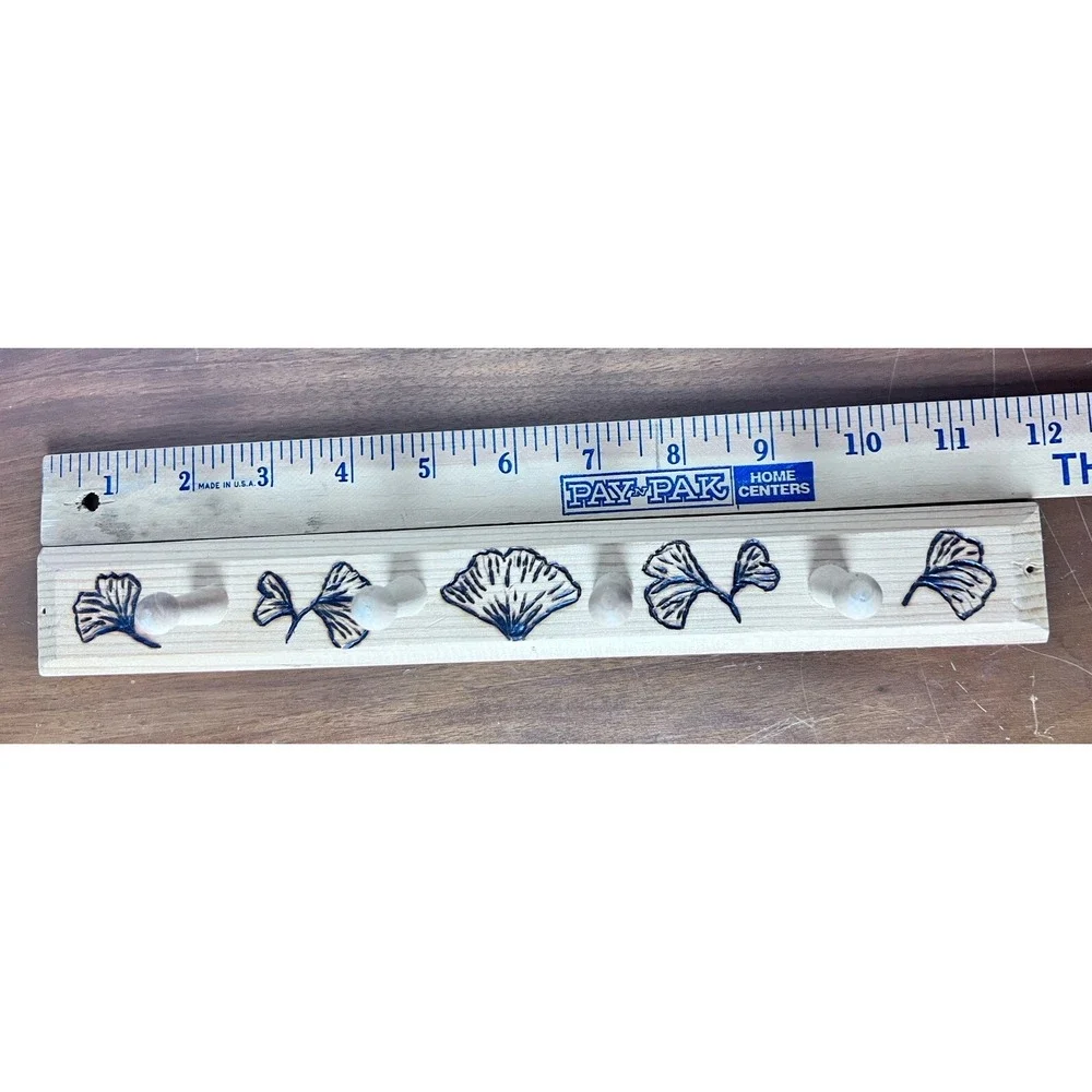Wood‎ Peg Rack Pegs Wall Hanging Jewelry Keys Ginkgo Art